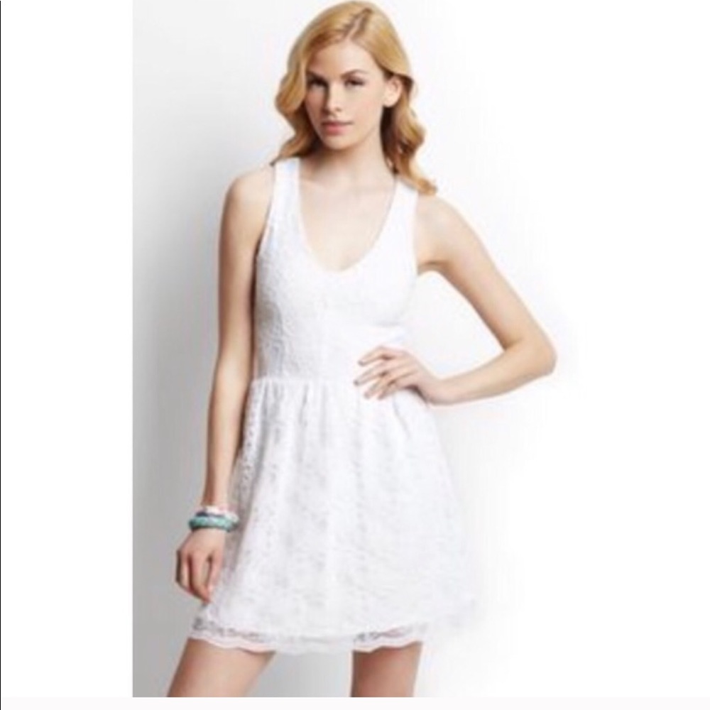 Eight Sixty Dress medium white lace